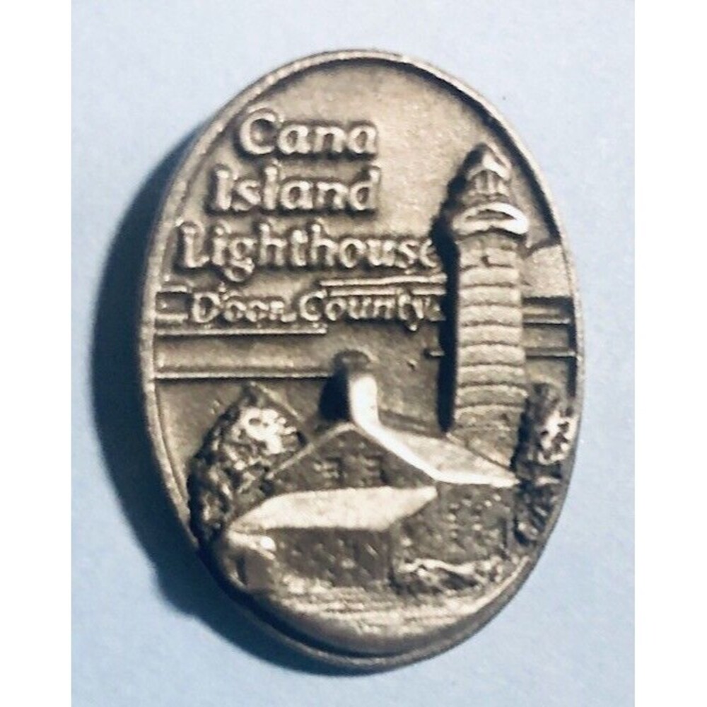 Cana Island Lighthouse, Baileys Harbor, Wisconsin Souvenir,  Pewter Pin